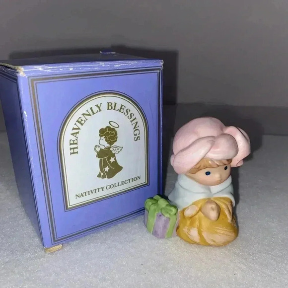 Vintage Avon Nativity Heavenly Blessings Melchior Magi Box 1986 Three Wise Men - Picture 4 of 10
